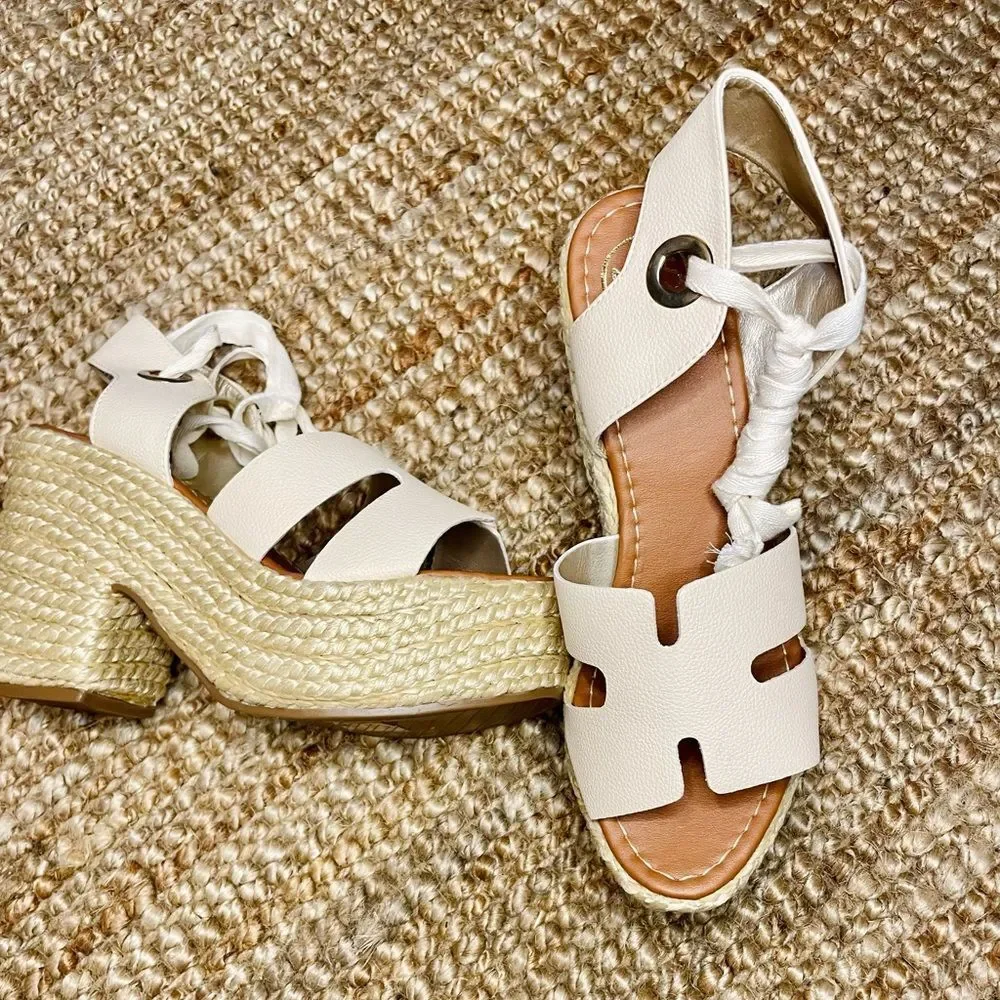 White Platform Wedges - Picture 3 of 8